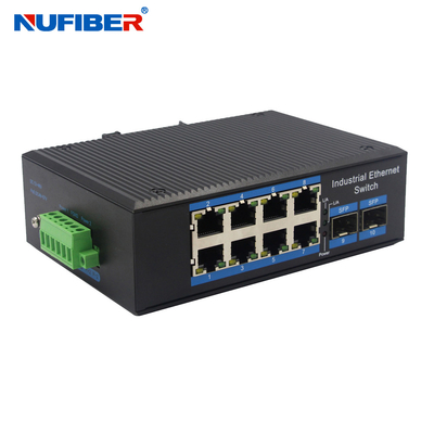 Неуправляемый промышленных SFP Ethernet переключатель Гигабит 2 SFP на 8 RJ45 Ethernet переключатель Din Rail Mount DC24V