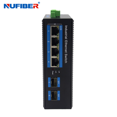 Неуправляемый промышленный SFP Ethernet Switch 2*1000M SFP до 4*10/100/1000M UTP Port Gigabit 6 Port Switch