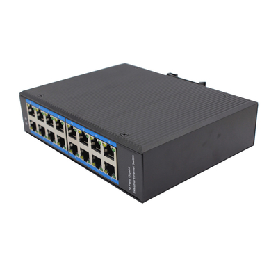 Неуправляемый промышленный Ethernet POE Switch 16*10/100Mbps RJ45 Port Din Rail Mount DC48V
