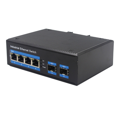 OEM Промышленный SFP Ethernet Switch 10/100/1000M RJ45 4 Порт на 2 1000M SFP Слот Медиа Конвертер DC24V
