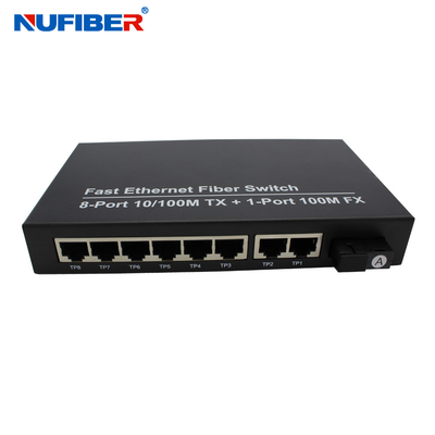 Переключатель порта Rj45 переключателя DC5V 2A 8 локальных сетей волокна одиночного режима FCC