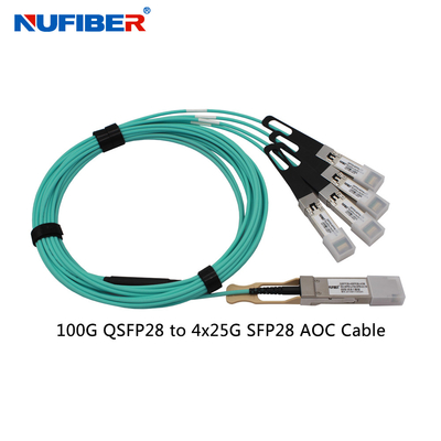 Оптический кабель AOC 1m 5m 850nm 100GbpS Huawei ZTE совместимый SFP+ к 4x25G